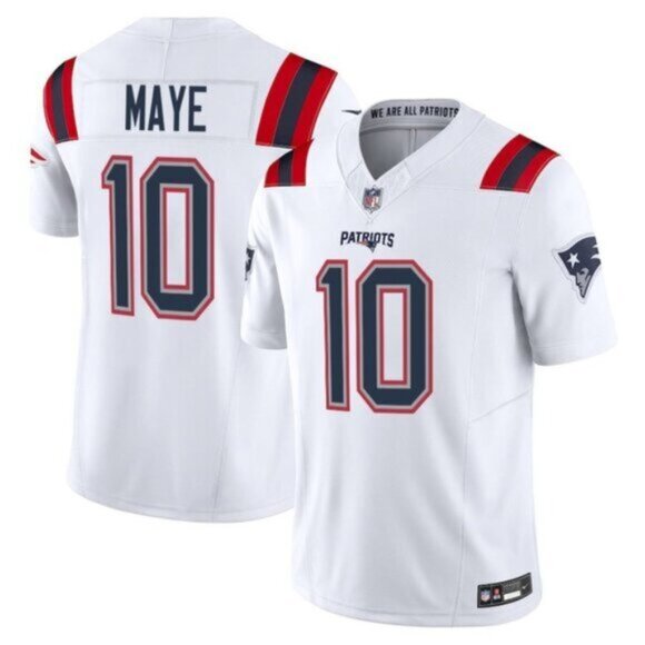 ✅Drake Maye White Vapor Stitched Jersey Mens Youths Available Select - Picture 1 of 1